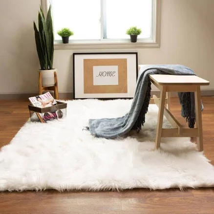 Area Faux Sheepskin Fur Shag Rug