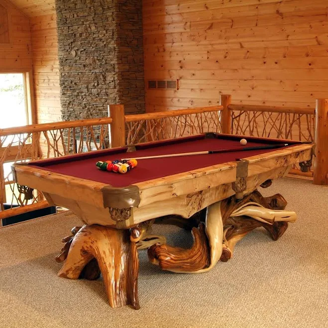 Artistic Log Pool Table