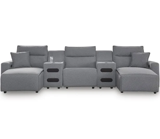 Ashley ModMax II 5-Piece Next-Gen Nuvella Performance Fabric Dual Power Reclinin