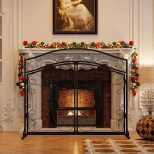 Astoria Grand Iron Fireplace Screen with 2 Doors