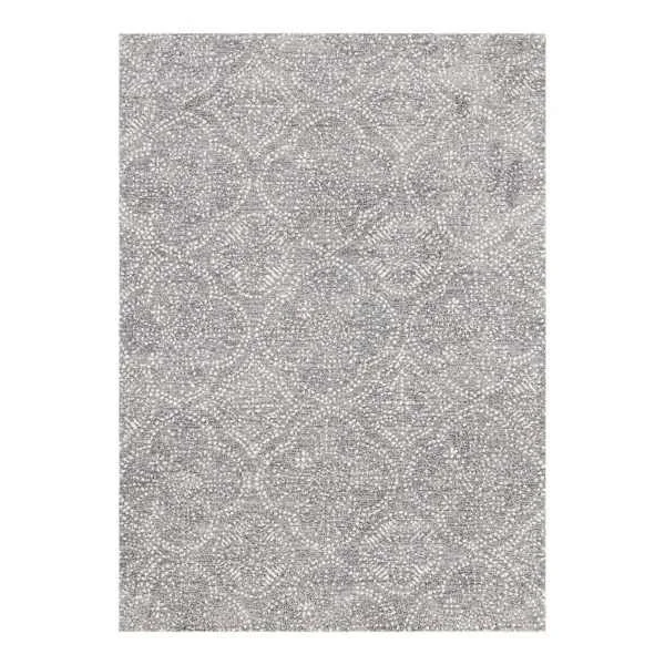 at Home Hayne Gray Floral Shag Accent Rug