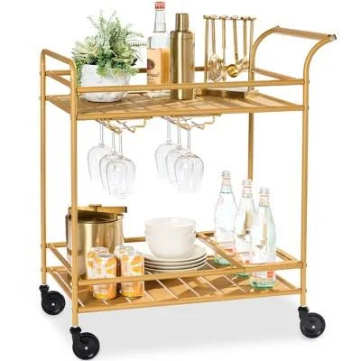 Best Choice Products 2-Tier Rolling Bar Cart