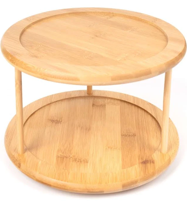 Better Homes & Gardens 2 Tier Natural Bamboo Turntable Spice Rack