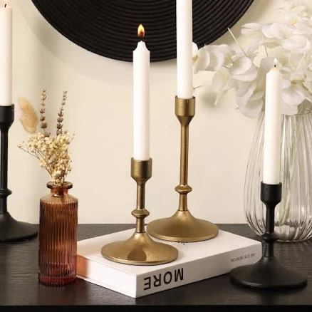 Better Homes & Gardens Gold Cast Iron Taper Candle Holder