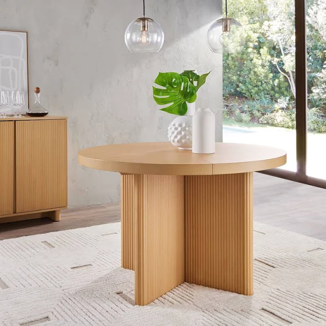 Better Homes & Gardens Lillian Fluted Round Expandable Dining Table