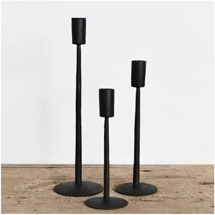 Black Metal Candle Holders Small Taper Candlestick