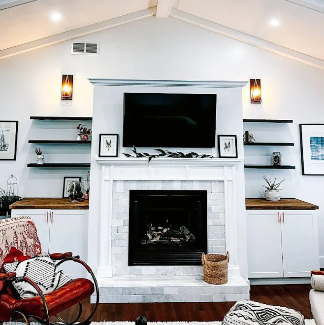 Black solid wood floating shelves | Black floating shelves | Easy To Mount | Ope