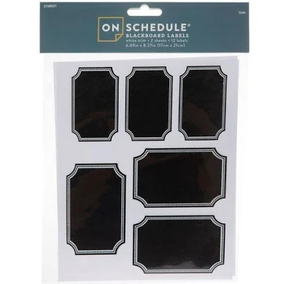 Black & White Trimmed Blackboard Labels