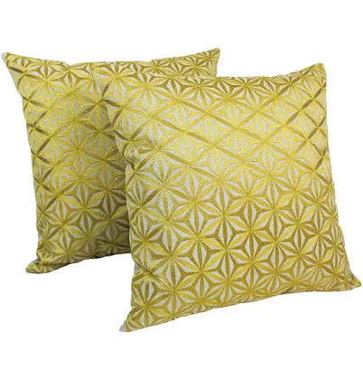 Blazing Needles Indian Diamond Mosaic Embroidered Throw Pillows (Set of 2)