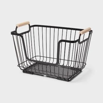 Brightroom Metal Stackable Wire Pantry Basket