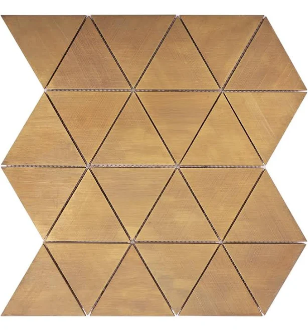 Brushed Brass Triangle Metal Mosaic Tile