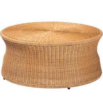 Caroline Round Natural Rattan Coffee Table