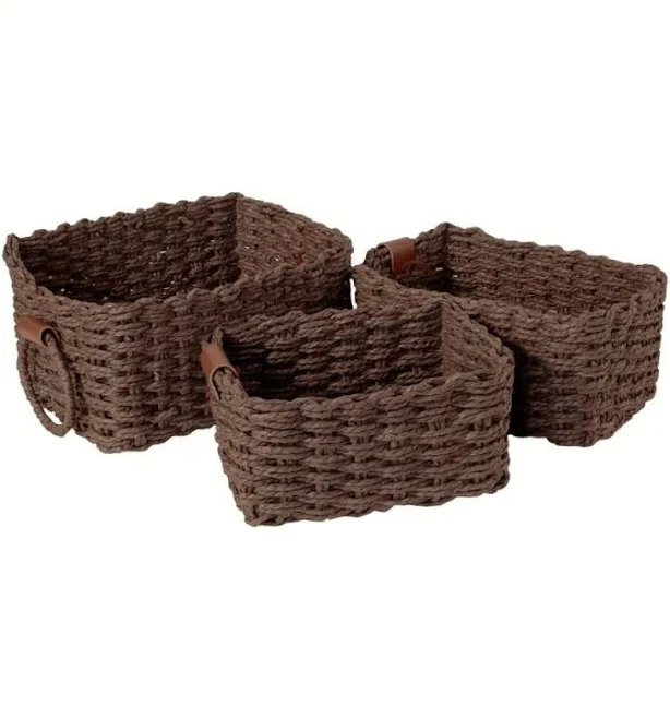 Casa & Beyond Elegant Rattan Weave Basket Set