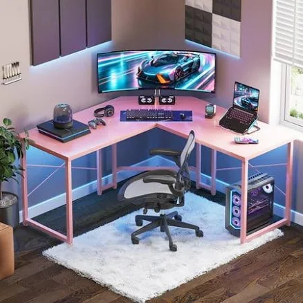 Casacomoda Computer Desk L Shaped, 51 Inch Reversible L Shaped Desk, Gaming Desk