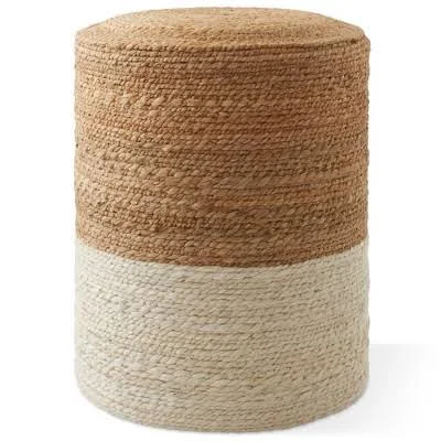Casafield Hand-Braided Jute Pouf Ottoman