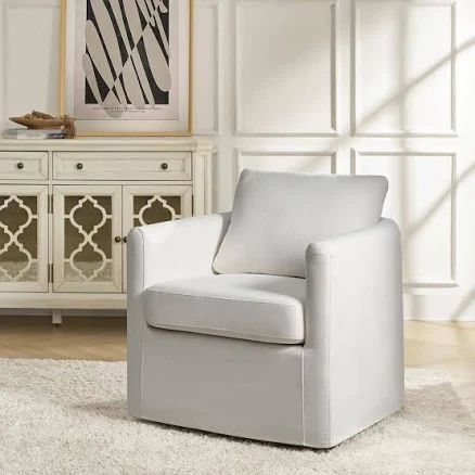 Christepher Modern 360° Slipcovered Swivel Arm Chair