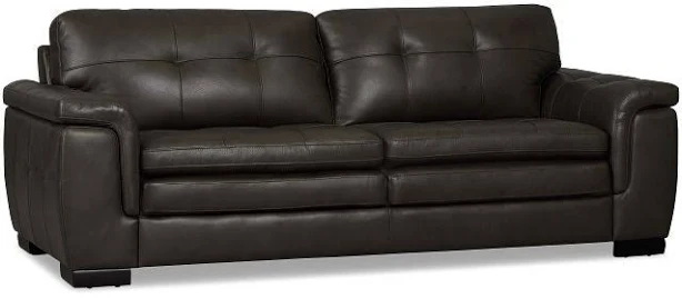 City Furniture - Modern Braden Dark Gray Leather Sofa