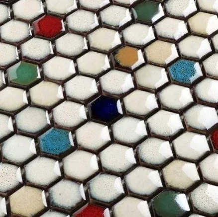 Colorful Hexagon Mosaic Backsplash Tile cpt121