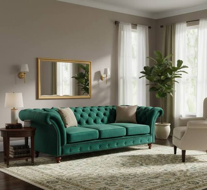 Crafters and Weavers Peyton Sloped Arm Chesterfield Sofa