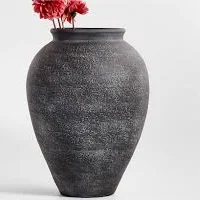 Crate & Barrel Ophelia Matte Black Large Vase