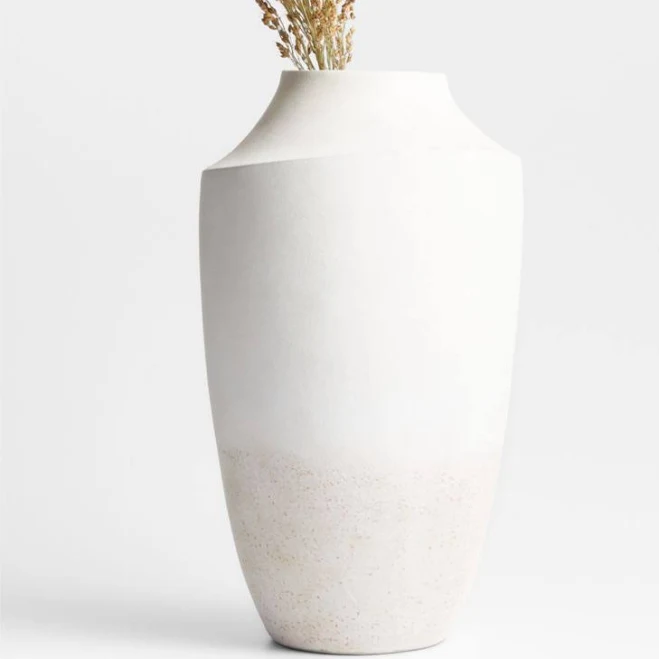Crate & Barrel Slope White Ceramic Vase