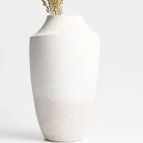 Crate & Barrel Slope White Ceramic Vase