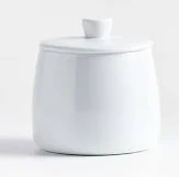 Crate & Barrel White Ceramic Sugar Bowl