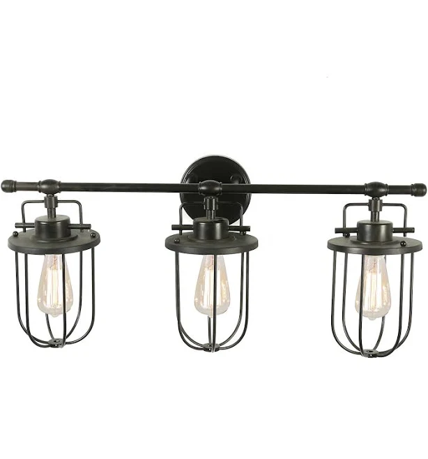 Creative Co-Op Industrial Metal Cage Wall Sconce