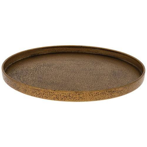 Creative Co-op Round Decorative Textured Metal Tray