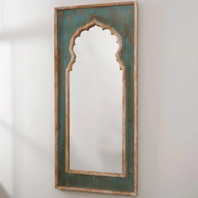Distressed Painted Wood Mirror