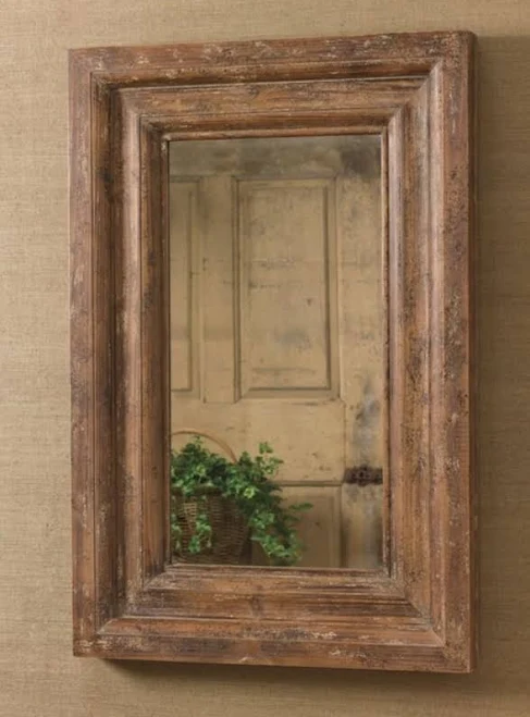 Distressed Wood Wall Mirror