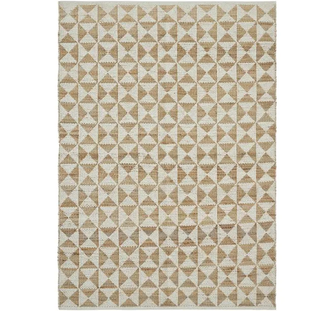 Drew Barrymore Beautiful Beige Jute Geometric Indoor Area Rug