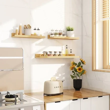 Ebern Designs Wall-Mounted Floating Shelves Set of 3