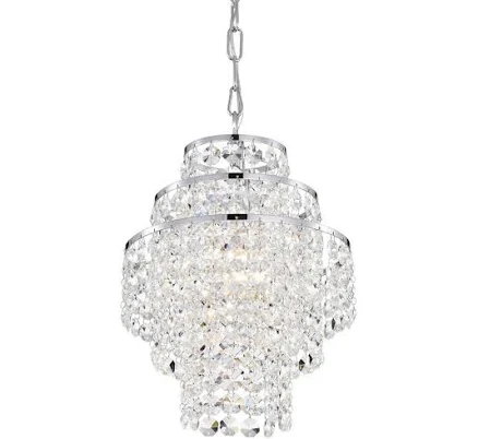 Edvivi Arietta 1-Light Chrome Modern Glam Mini Chandelier with Tier Cascading Cr