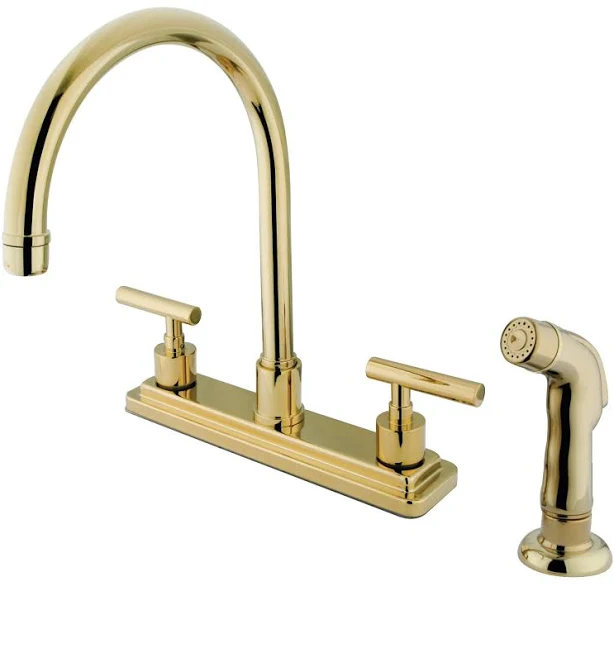 Elements of Design Manhattan 2-Handle Deck Mount High-Arc Kitchen Faucet ES8792C