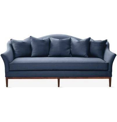 Eloise Camelback Sofa Linen Sofa 38H x 87W x 38D