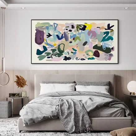 Extra Large Vibrant Abstract Brushstroke Wall Art Print - Contemporary Artwork M