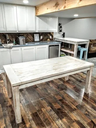 Farmhouse Dining Table whitewash Rustic