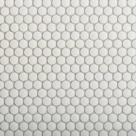 Festival Unglazed White Penny Porcelain Mosaic