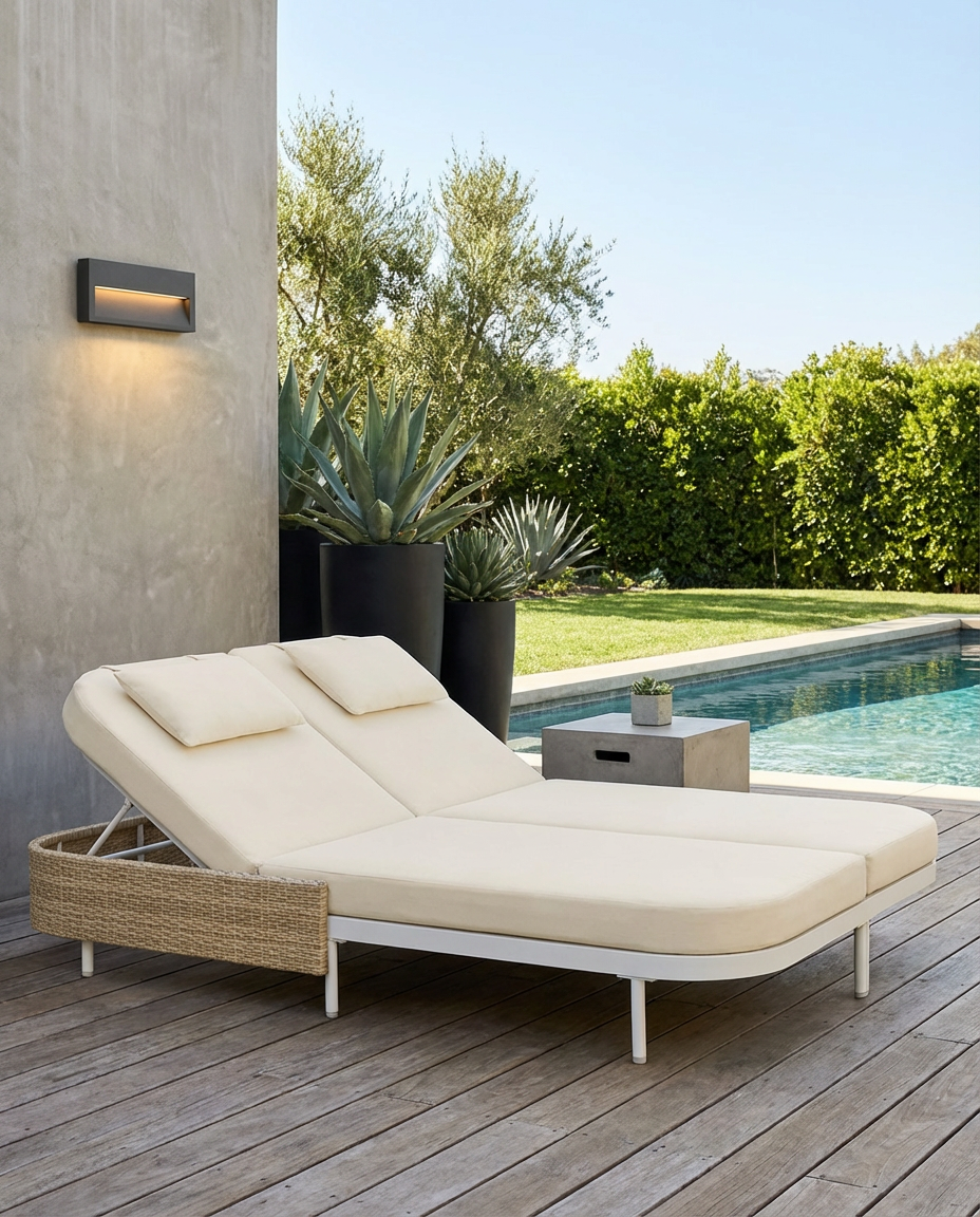 Modern Minimalist Poolside Retreat with Lounge Deck