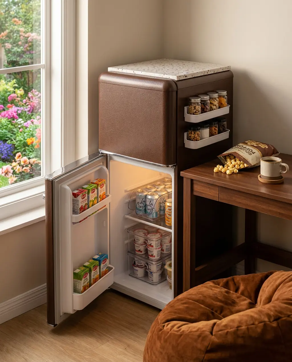 Small Space Dorm Fridge Organization Hacks