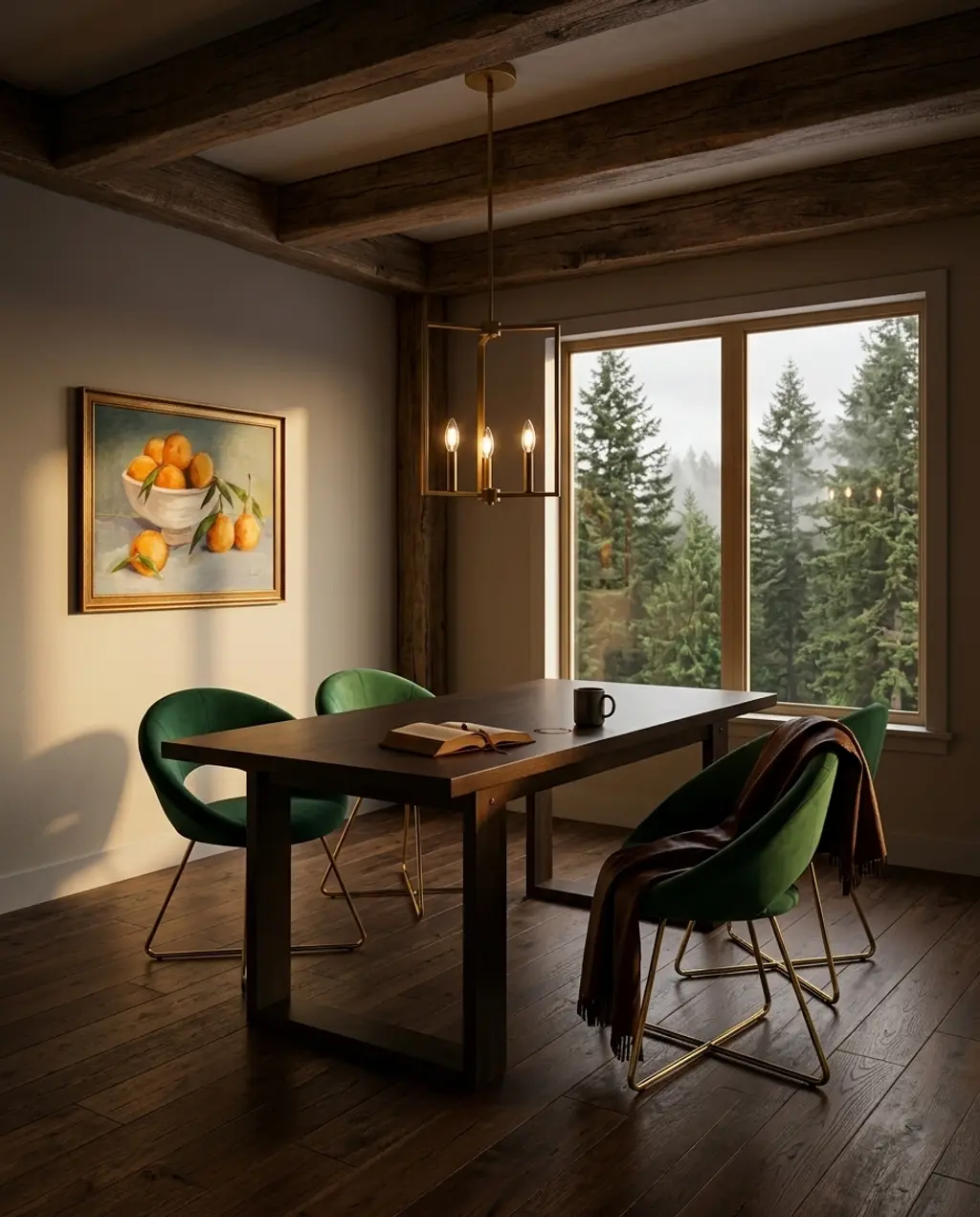 Luxurious Velvet Upholstered Dining Chairs in a Modern Setting