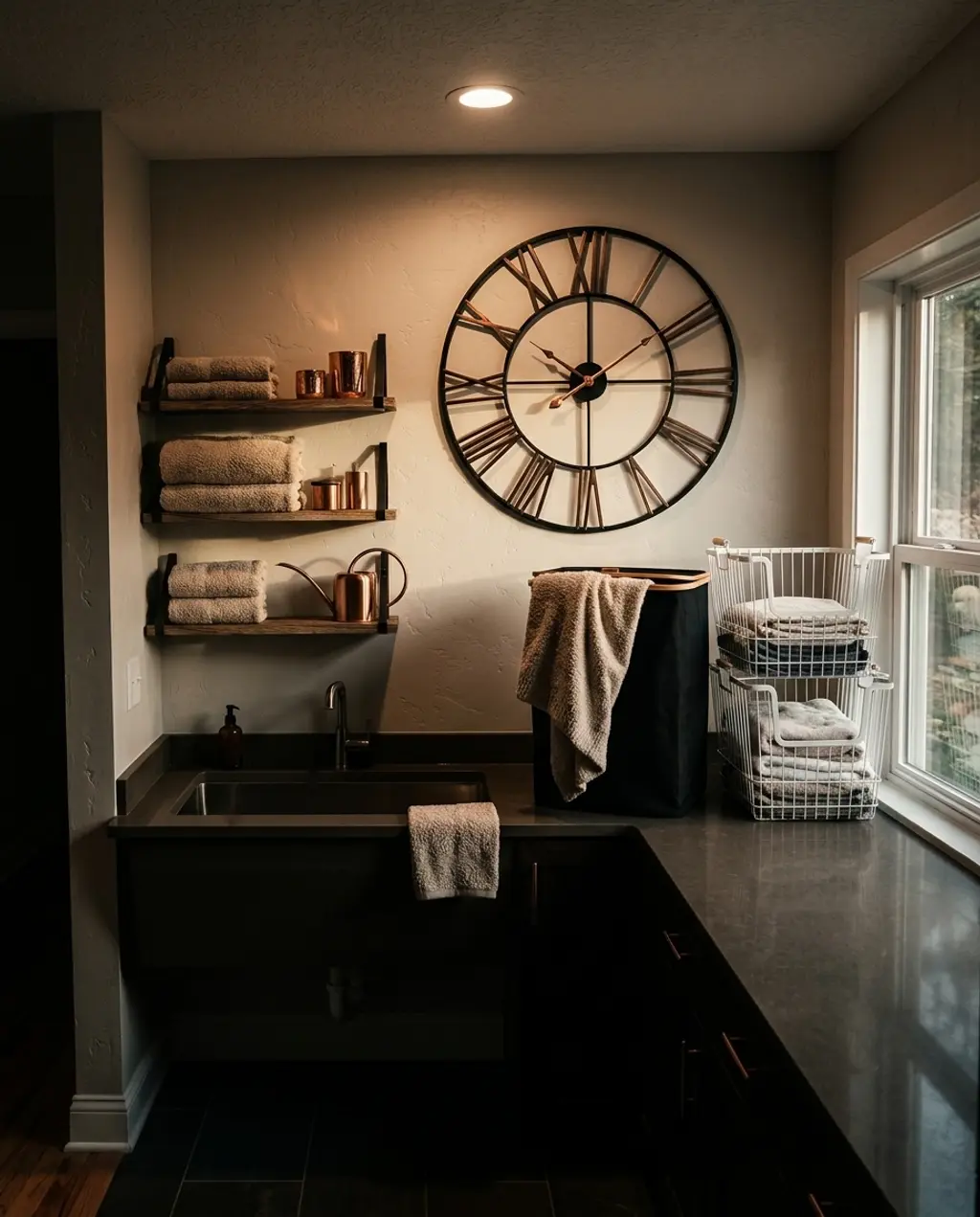 Clean Laundry Room with Efficient Storage