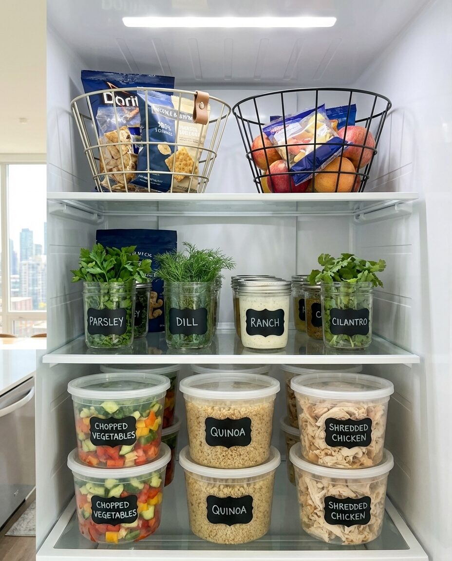 DIY Budget-Friendly Fridge Layout with Dollar Finds