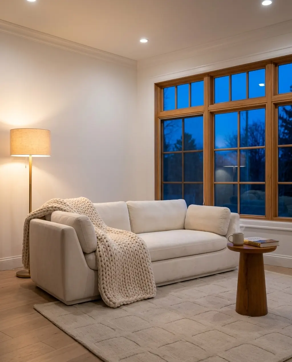 Bright Scandinavian White & Light Wood Living Room
