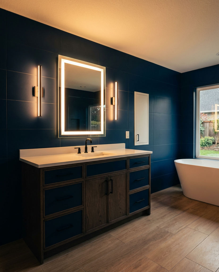 Luxury Resort-Style Bathroom with Integrated Storage