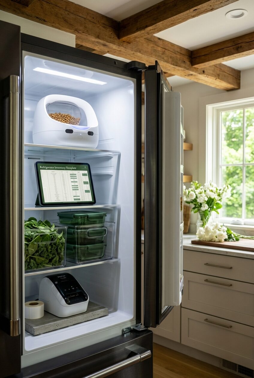 Smart Fridge Organization with Tech Integration