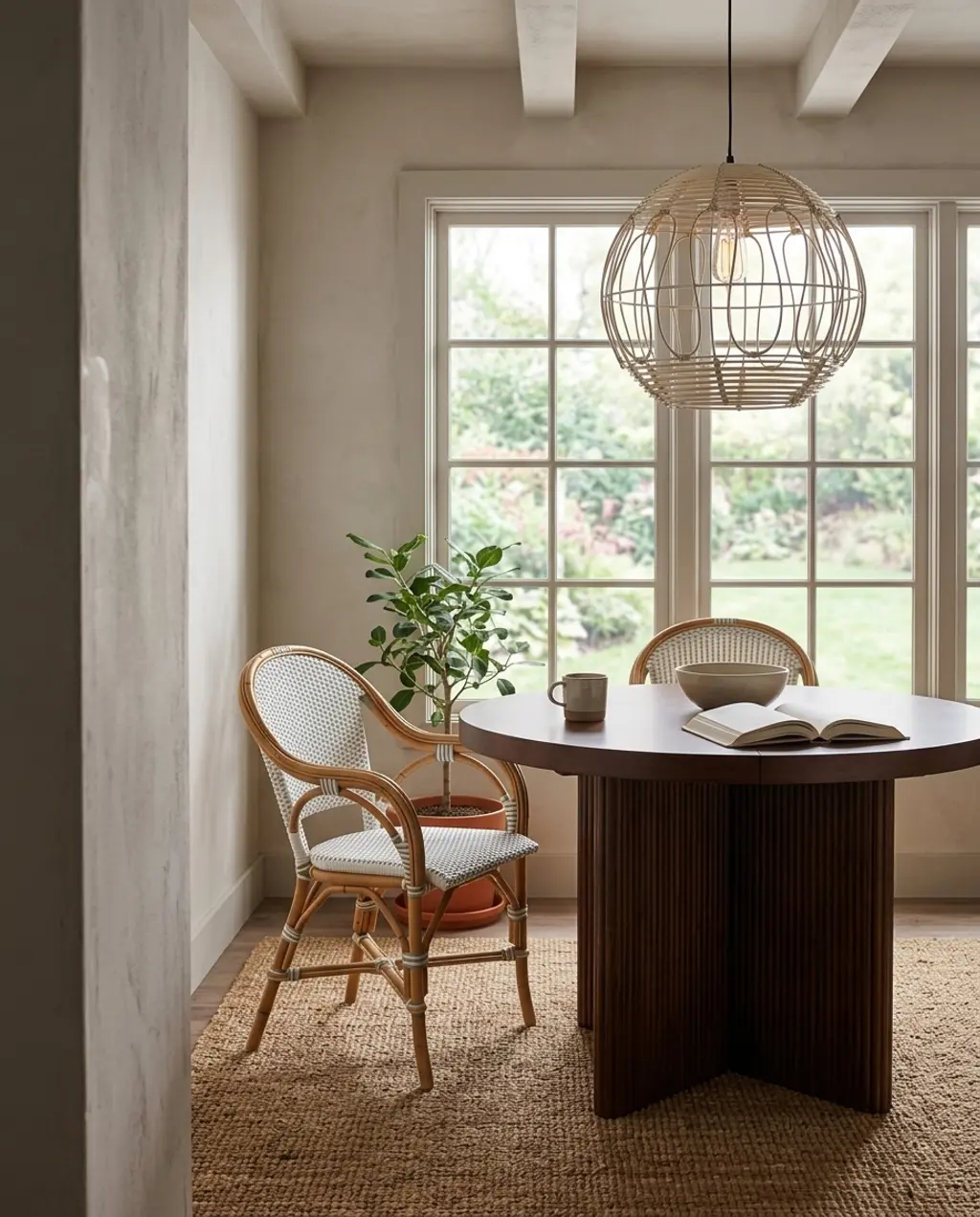 Bohemian Rattan Armchairs as Dining Seating