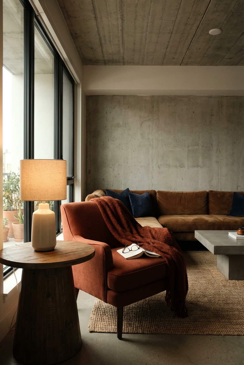 Warm Brown and Terracotta Cozy Corner