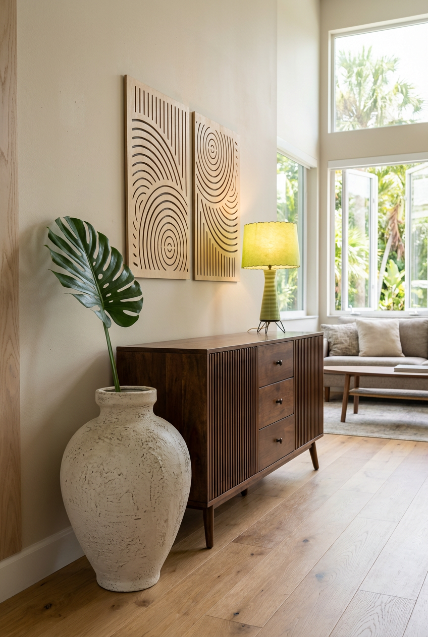 Geometric Wood Panel Wall Art